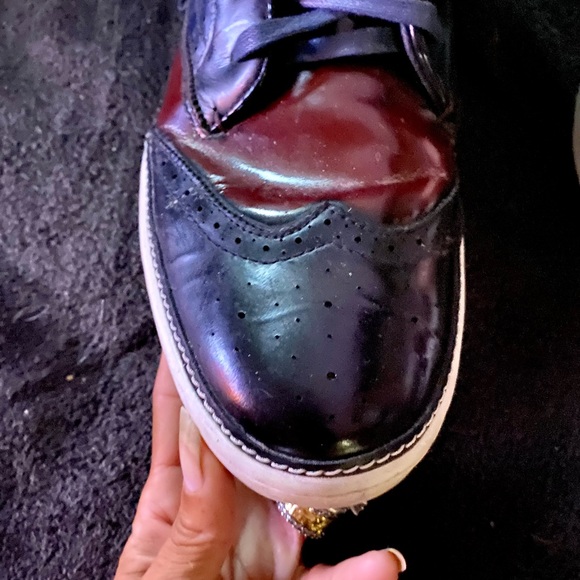 Ted Baker Oxford Blaare high top sneakers shoes navy burgundy 11 - Picture 2 of 5